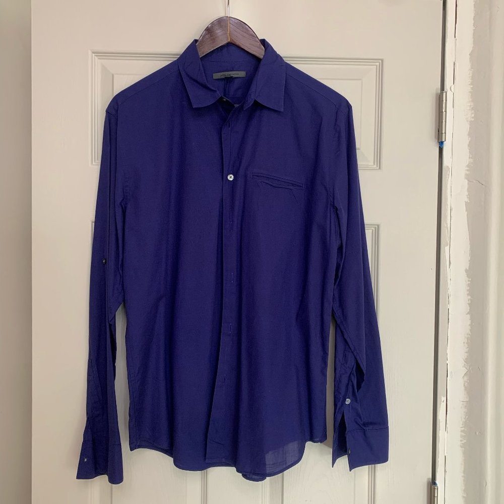 John Varvatos Blue Button Down Shirt